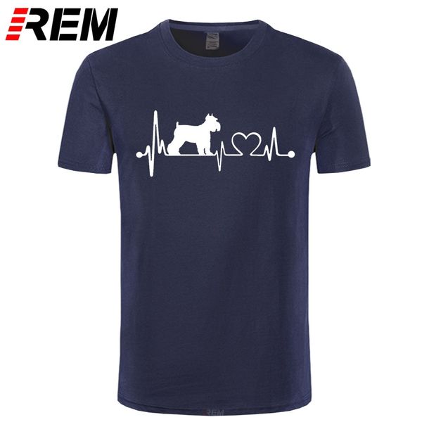 

rem men and women printing animal lover i love my dog schnauzer heartbeat t-shirt o-neck short sleeves t-shirt