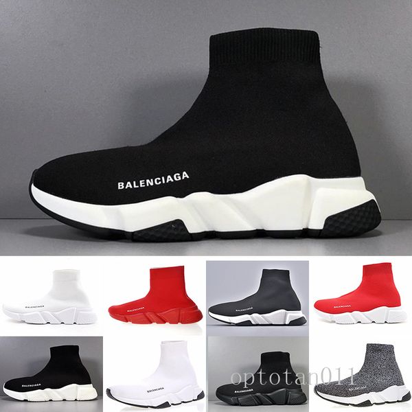 

2019 new paris speed trainers knit sock shoe original designer mens womens sneakers high casual shoes with box hyt2