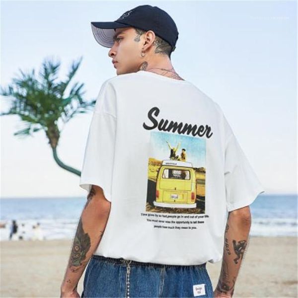 

neck floral print fashion homme clothing casual apparel 2020 new desinger mens summer tshirts short sleeve crew, White;black