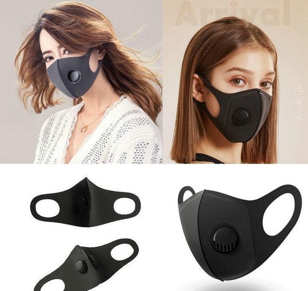 

facemask anti high pollution with package dust sponge fashion valve respirator reusable face individual mask balck washable wrhome aehzy