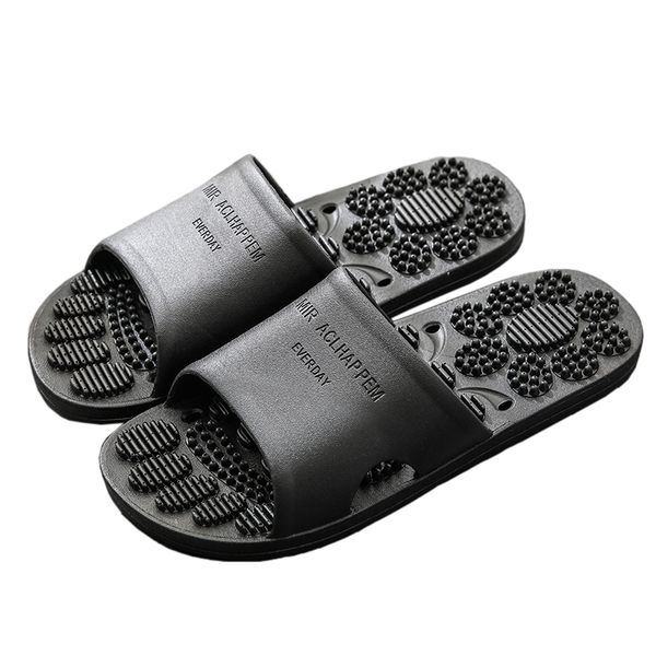 

men foot massage sandals slides 2020 new summer couple home indoor bathroom flip flop antiskid soft bottom slippers, Black