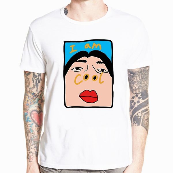 

summer i am прохладный смешные tshirt удобная майка homme топы streetwear ulzzang мужчин воротник рубашки t harajuku plus size
