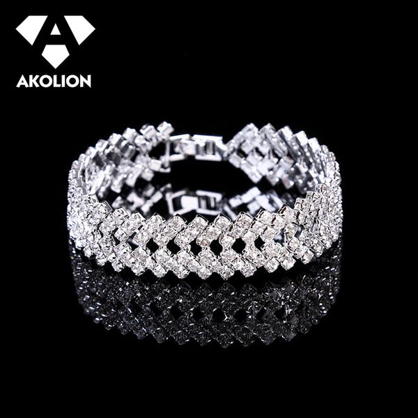 

link, chain akolion bracelet women and men's hip hop jewelry material 2021 alloy fashion simple style silver color gift btsl--41, Black