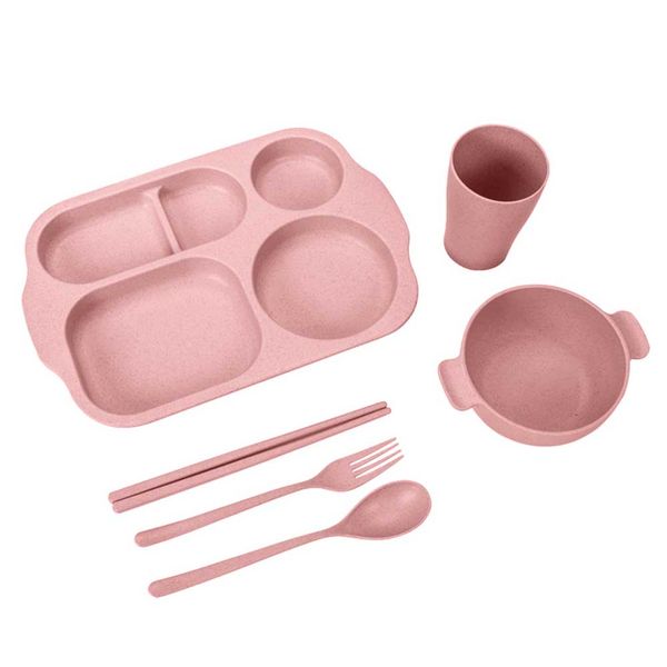 

6шт младенца посуда set home питание питание питание wheat straw dinner plate cup