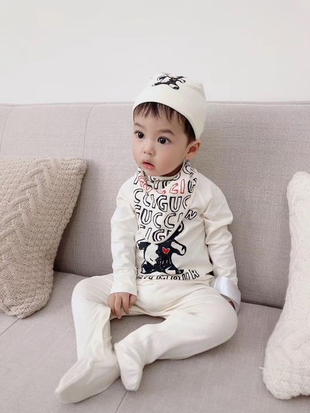 

newborn baby rompers hats bibs sets baby clothing infant boy girl cotton jumpsuit gifts clothes, Blue