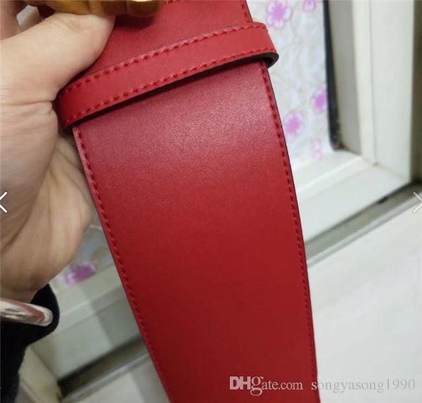 

2018 belt bronze buckle real leather luxury designer belt for women wide 7.0 size with box ing, Black;brown