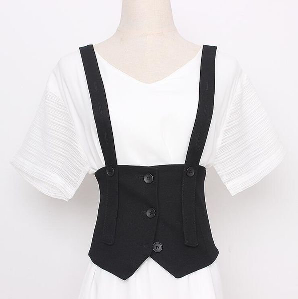 

women's runway fashion black fabric cummerbunds female dress corsets waistband belts decoration wide belt r2922, Black;brown