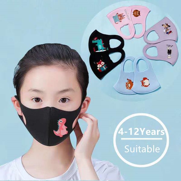 

100pcs kids cotton face masks cute cartoon children cloth mouth anti exhaust dust sun colorful masks breathable lmask dhl shipping fy9065
