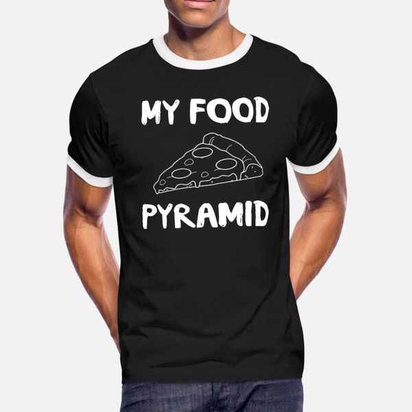 

pizza my food pyramid is pizza t shirt men customized short sleeve o neck costume anti-wrinkle basic summer cool shirt