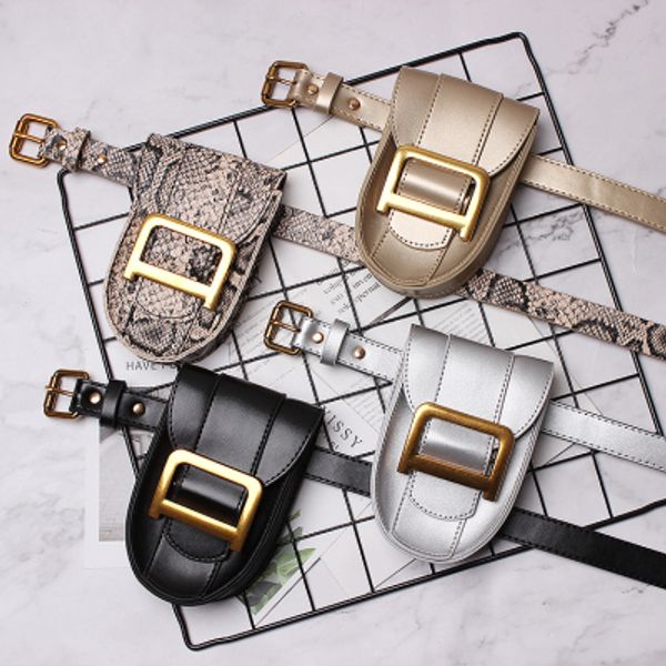 

women fashion snake pattern belt with phone pocket black pu belts letter buckle new 2020 runway brand designer waistband, Black;brown