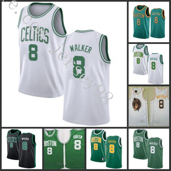 

бостон celtics мужчины green # 8 kemba walker white nba льюис swingman throwbackjersey, Black