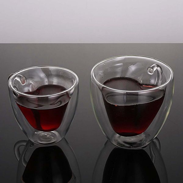 

жаростойкий double wall glass кофе / чашку и кружки travel double coffee кружки с ручкой питейных рюмками