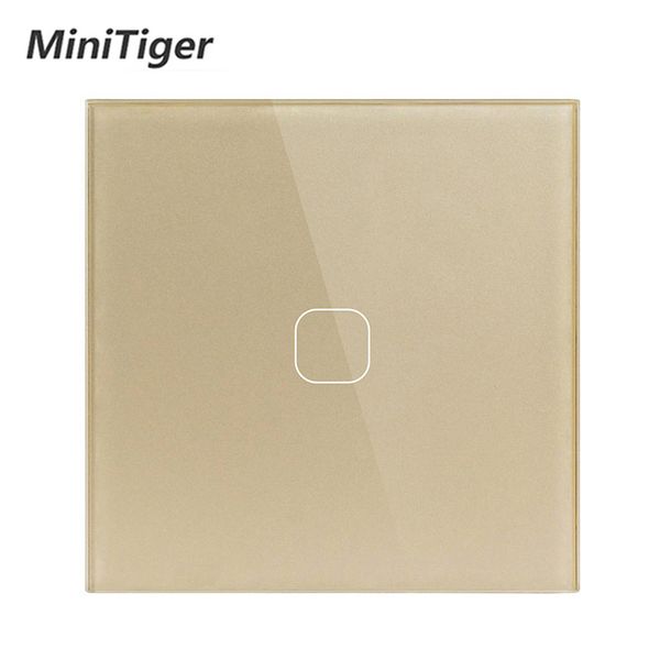 

minitiger eu/uk standard,1 gang 1 way wall touch switch, white crystal glass switch panel, 220-250v, only touch function