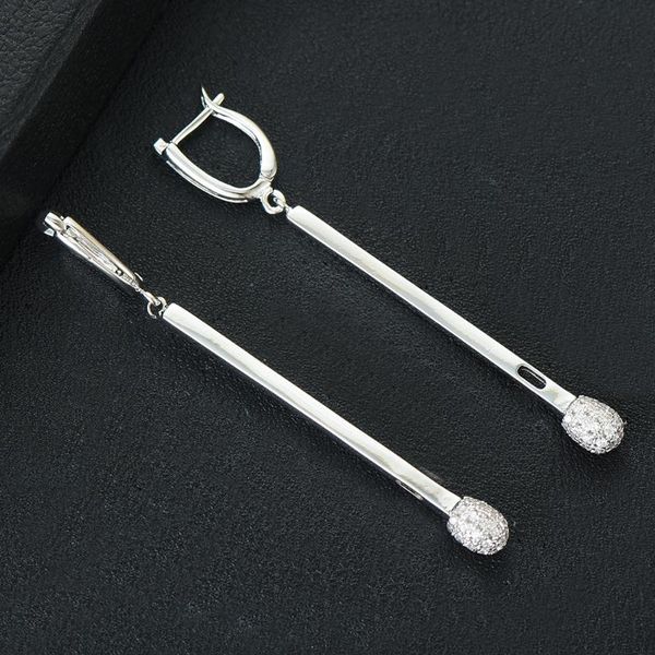 

dangle & chandelier siscathy 2021 trendy simple matches shape drop earrings romantic elegant bridal wedding party show for women girls jewel, Silver