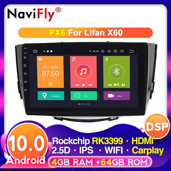 

9" hd octa core android10 car multimedia radio player for lifan x60 2012 - 2020 support dvr rear view camera usb wifi 4g bt car dvd