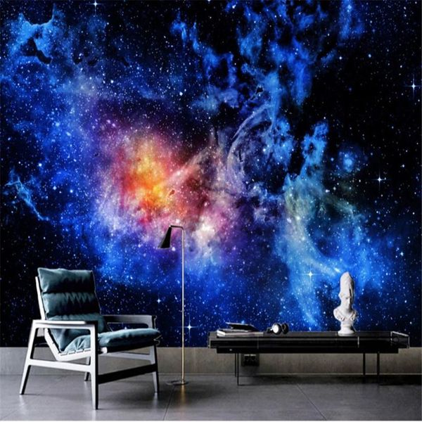 Milofi sfondo muro personalizzato HD semplice fantasia interstellare universo cielo notturno stellato grande murale carta da parati
