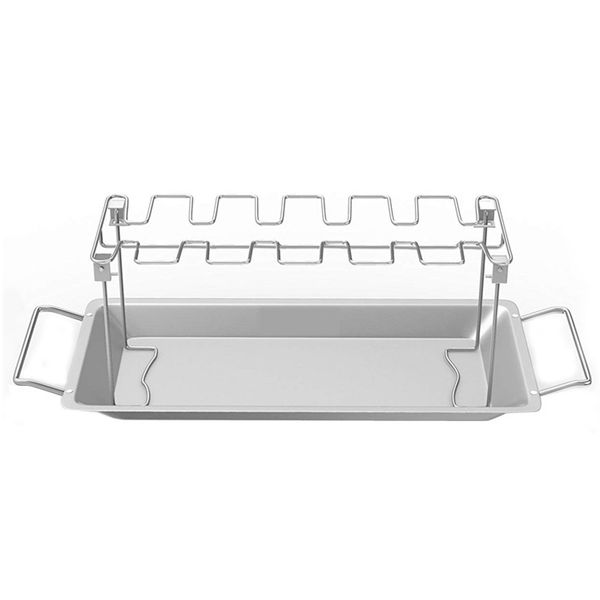 

tray bbq rack stainless steel accessory chicken leg tool gift space saving
