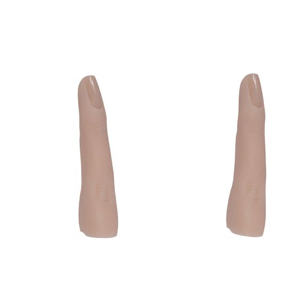

2 pieces false nail art silicone practice finger manicure display skin color