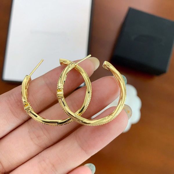 

have stamps fashion brand gold designer earrings for lady women party wedding lovers gift engagement luxury jewelry for bride with box, Golden;silver