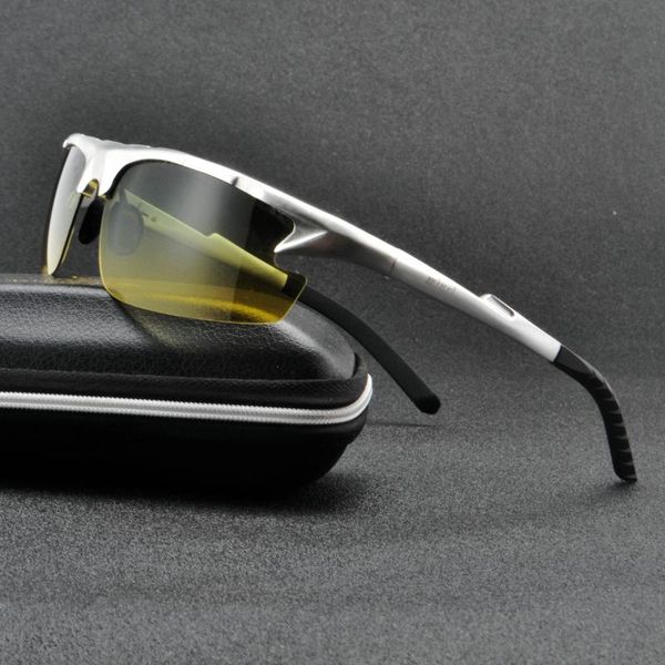 

mincl aluminum magnesium sunglasses men polarizing sunglasses brand design sun glasses male night vision glasses nx, White;black