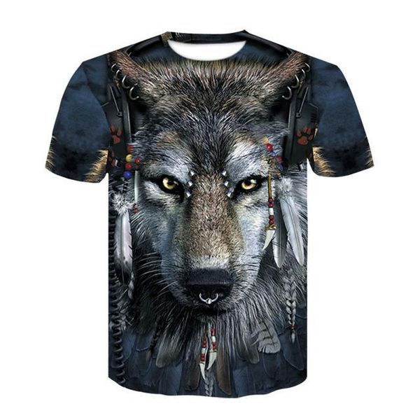 

animal male wolf 3d print shirts funny harajuku humor men clothing