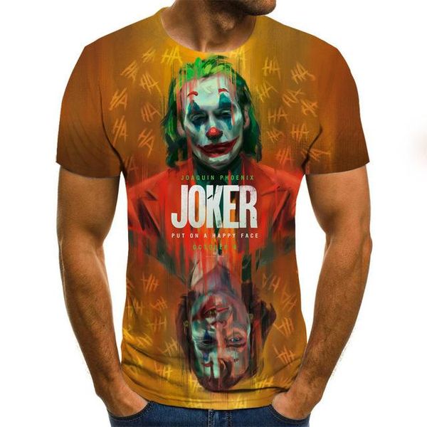 

clown joker face terror 3d print shirts humor hippie harajuku men clothing