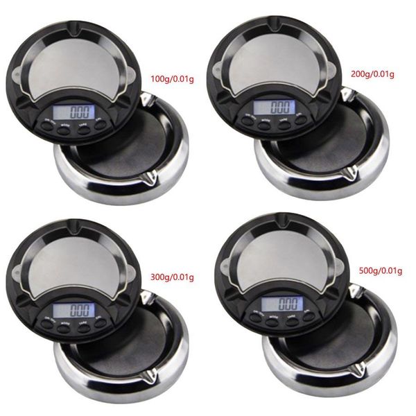 

cgjxsportable ashtray digital scale 0 .01g electronic pocket scales for gold silver jewelry scale high precision blue backlight