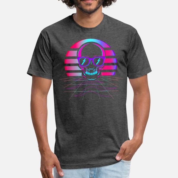 

synth pop 80s & 90s aesthetic skull retro t shirt men designs 100% cotton s-3xl basic solid famous new style summer style family shirt