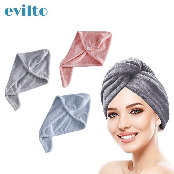 

shower caps evilto magic hair drying towel microfibre fast dryung turban for bath pool machine washable cap