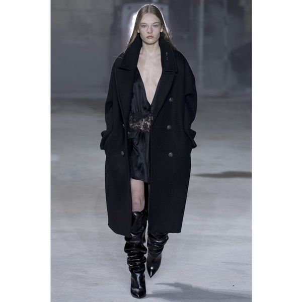 

women's wool & blends solid black women long cashmere coat england style woolen jacket double breasted wide-waistcoat and female winter