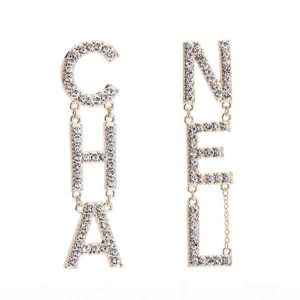 

2020 shining new designer earrings designer jewelry luxury designer jewelry women earrings diamond earrings alloy rhinestone ladies, Silver