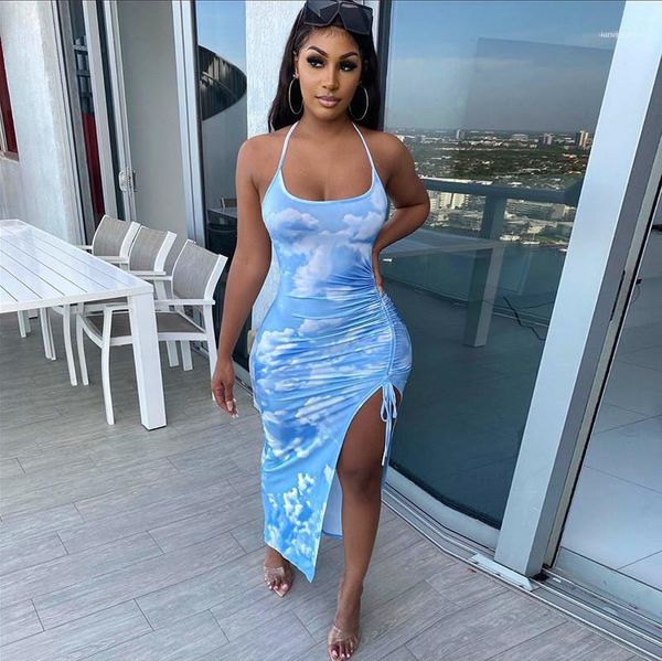 

split backless dress casual natural color sleeveless dress women designer clothes french style women dresses halter, Black;gray