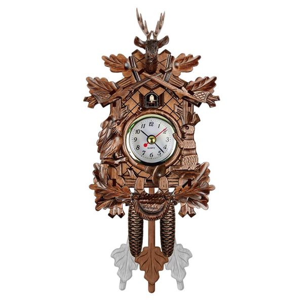 

gtbl vintage home decorative bird wall clock hanging wood cuckoo clock living room pendulum craft art for new house