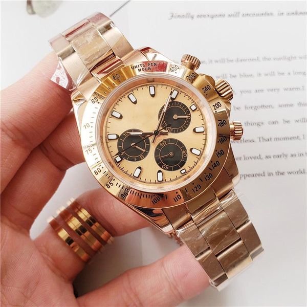 

mens luxury watch solid stainless steel brand dayt sport designer watches automatic movement ceramic bezel movement watches, Slivery;brown