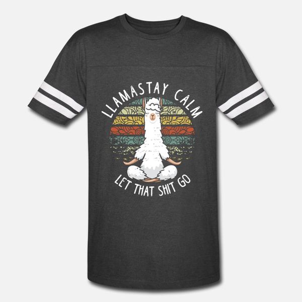 

yoga shirt llamastay calm let that shit go t shirt men personalized cotton o-neck unique loose authentic summer style pictures shirt