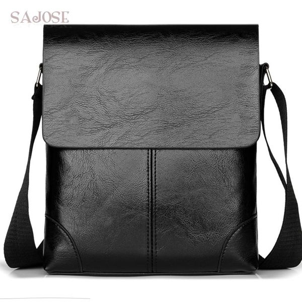 

dropshipping messenger bags men black travel casual business crossbody bags for man's pu leather shoulder bag sacoche homme