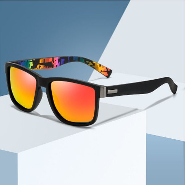 

2020 brand design man fashion polarized sunglasses male vintage square driving sunglasses anti-glare points uv400, White;black