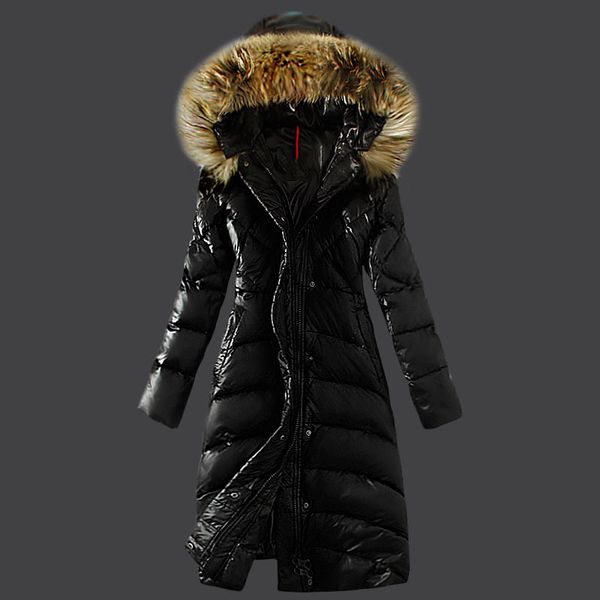 

female jacket large real raccoon fur winter jacket women warm thicken hood winter coat women's cotton down parka plu, Tan;black