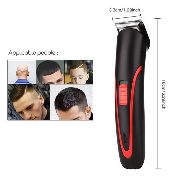 

portable hair clipper electric cordless mini hair trimmer pro cutting appliance beard shaver for men grooming, Silver