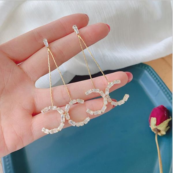 

s925 silver needle advanced french long small fragrant earrings for women, Golden;silver