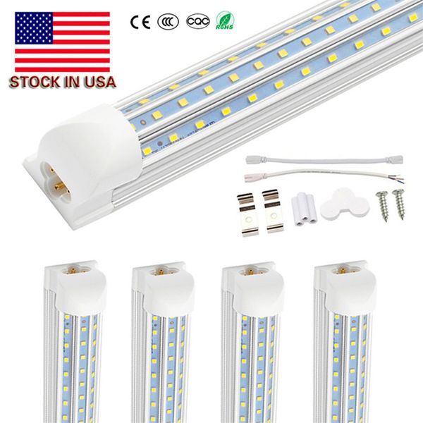 Em forma de V 120 W Integrar Tubo LED T8 2 4 6 8 pés diodo emissor de luz da lâmpada fluorescente de 60 W 4 pés 3rows LED Tubos refrigerador Porta Iluminação