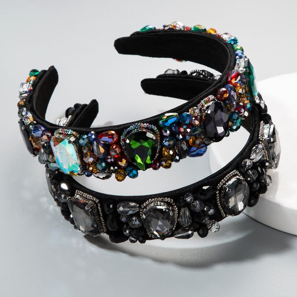 

hair accessories bohemian luxury baroque crystal hoop retro rhinestone headbands for women europe hairband female bezel