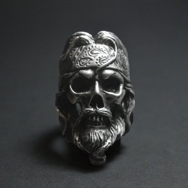 

new men vintage zinc alloy skull silver color ring men's skull biker rock roll gothic punk ring jewelry gift