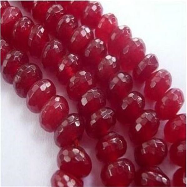 

5x8mm facettes rouge rubis rond perles en vrac pierre gemme 15"
