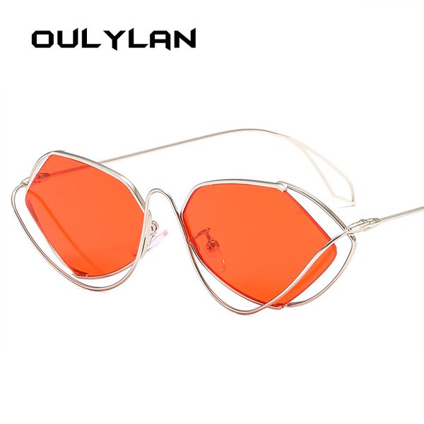 

sunglasses oulylan irregular small women men metal sun glasses shades uv400 ladies retro partry decoration sunglass, White;black