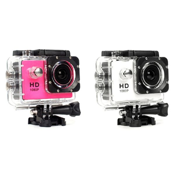 

sports & action video cameras 2 set 480p motorcycle dash camera dvr full hd 30m waterproof, white pink