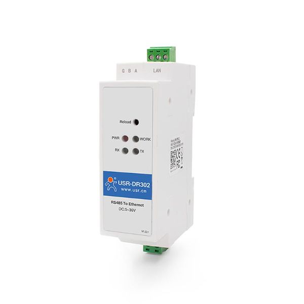

din rail rs485 serial to ethernet converter tcp ip server module support modbus gateway rtu to tcp udp httpd client usr-dr302