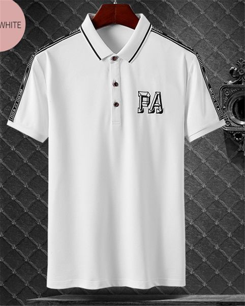 

men's polo shirt short-sleeved 2020 new arrival fahion men's summer new casual letter embroidery t-shirt tees 3 colors, White;black