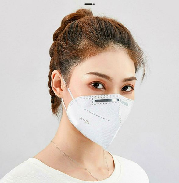 

DHL package mail disposable kn95 mask five layer white dustproof and fog proof male and female adult protective mask stereo folding breathab