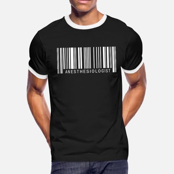 

anesthesiologist barcode t shirt men designer short sleeve s-xxxl fit anti-wrinkle comical spring cool shirt
